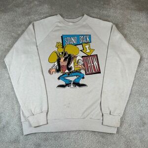 Vintage 80s Sun Sportswear Sweatshirt Mens Large Gray Stand Back I Chew Cowboy